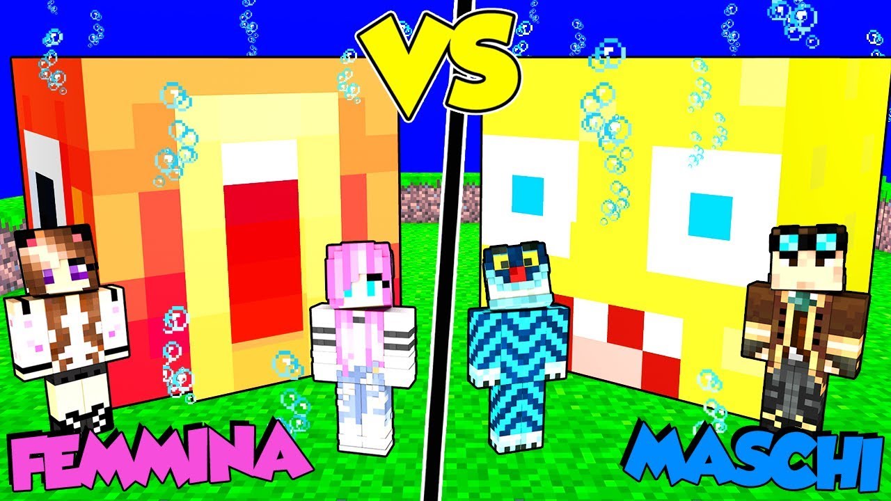 CASA SOTT'ACQUA MASCHI CONTRO FEMMINE SU MINECRAFT!!