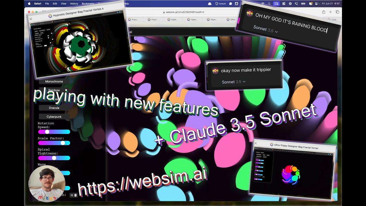 Claude 3.5 Sonnet meets WebSim - Sessions from the Lab