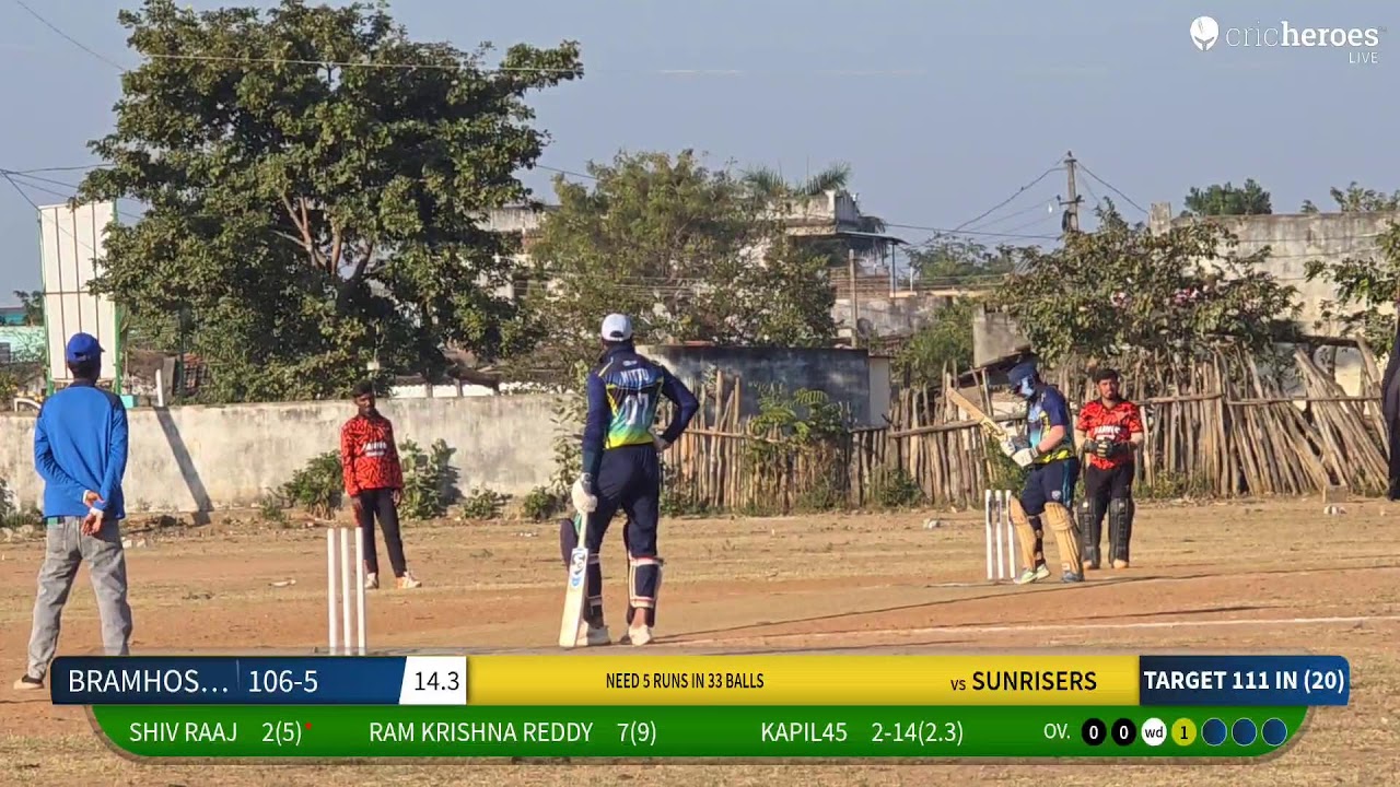 SUNRISERS vs BRAMHOS BLASTER live cricket match | UTNOOR CHAMPIONS TROPHY -2 live - NTR GROUND UT UT