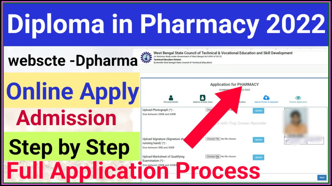 D Pharmacy Online Registration Form Fill Up 2022 ! D. Pharma Admission 2022 ! webscte
