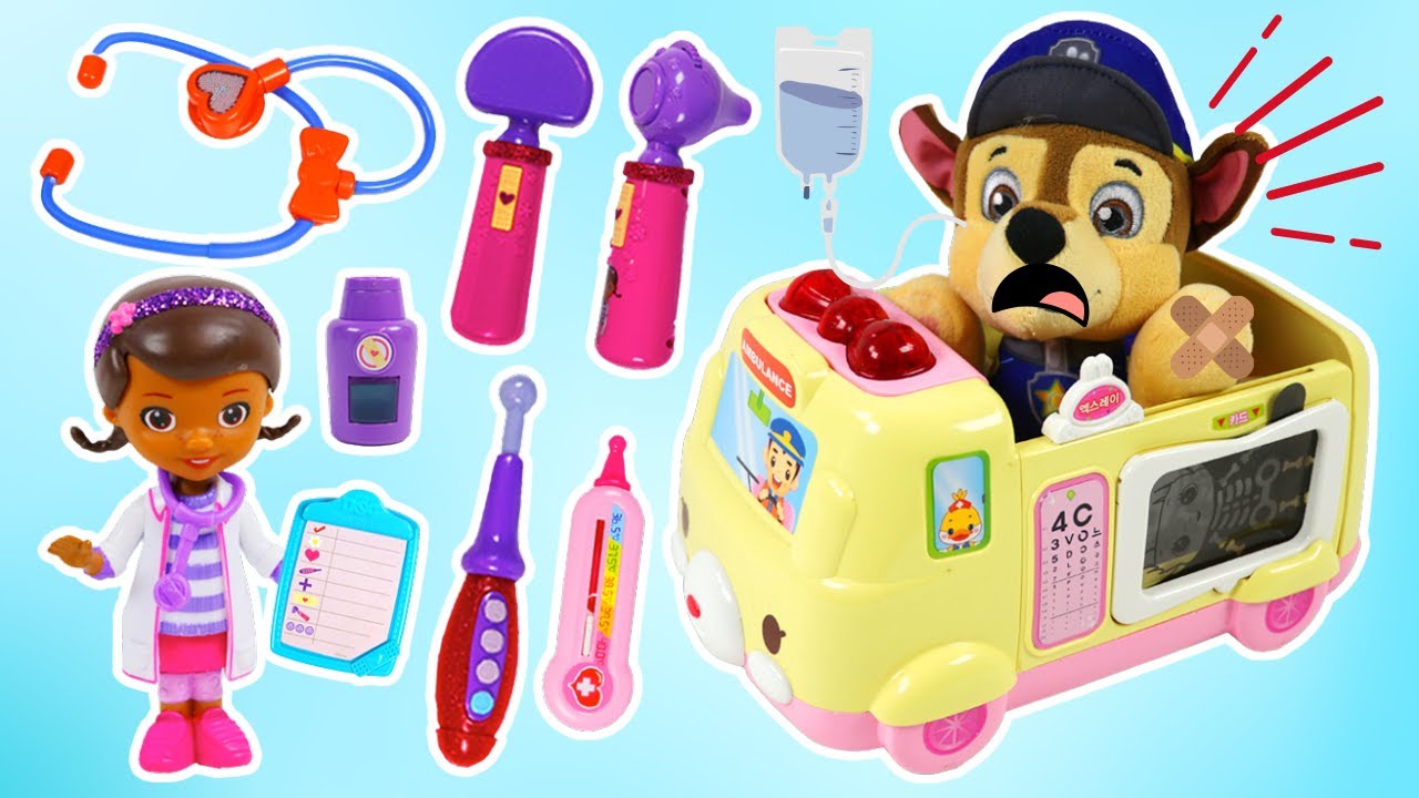 Paw Patrol Chase Takes Toy Ambulance to the Hospital!