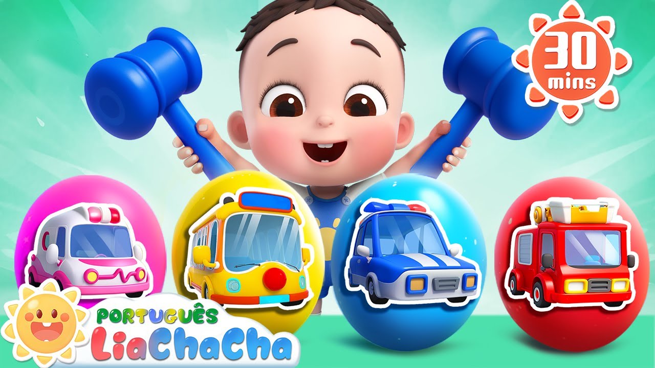 Carrinhos dos Ovos-Surpresa | Aprender Cores | Carro para Crianças | LiaChaCha - Músicas Infantis