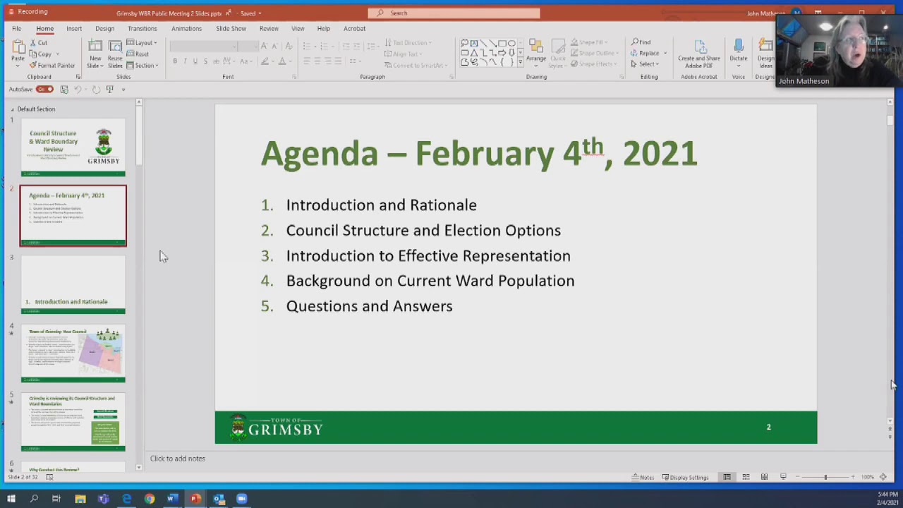 Ward Boundary Review and Council Structure - Meeting #2 - February 4, 2021