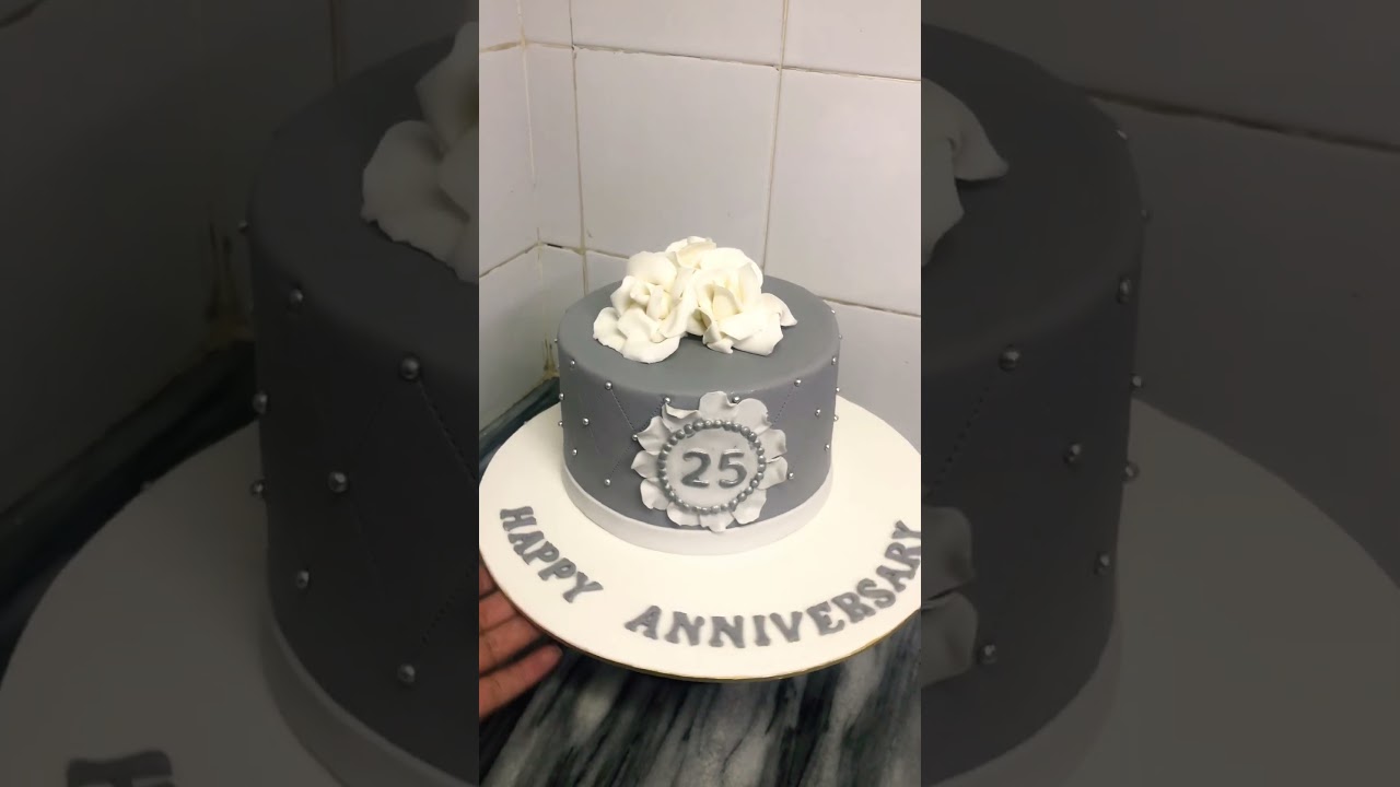 25 anniversary cake |silver anniversary | cake design #anniversary #silveranniversary #viral #yt