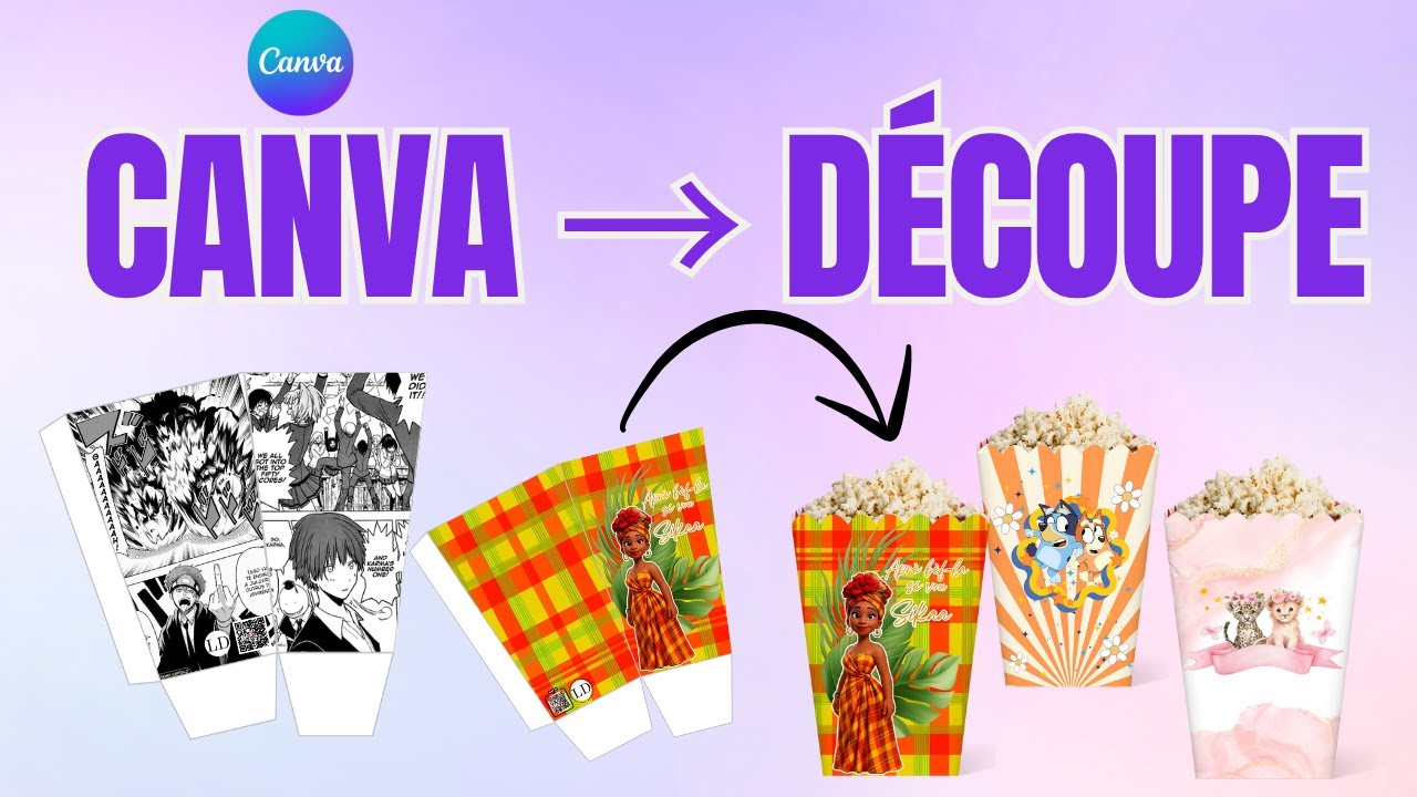 Crée des boîtes à popcorn personnalisées en quelques clics avec mon template Canva !