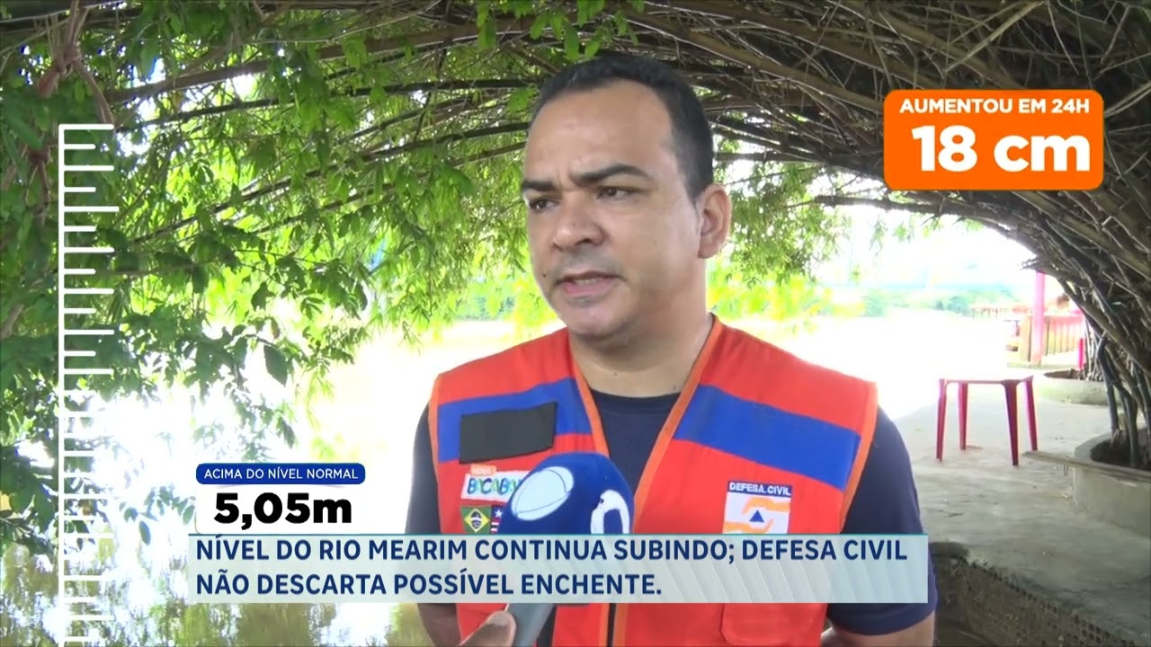 5,05   NÍVEL DO RIO MEARIM CONTINUA SUBINDO; DEFESA CIVIL NÃO DESCARTA POSSÍVEL ENCHENTE