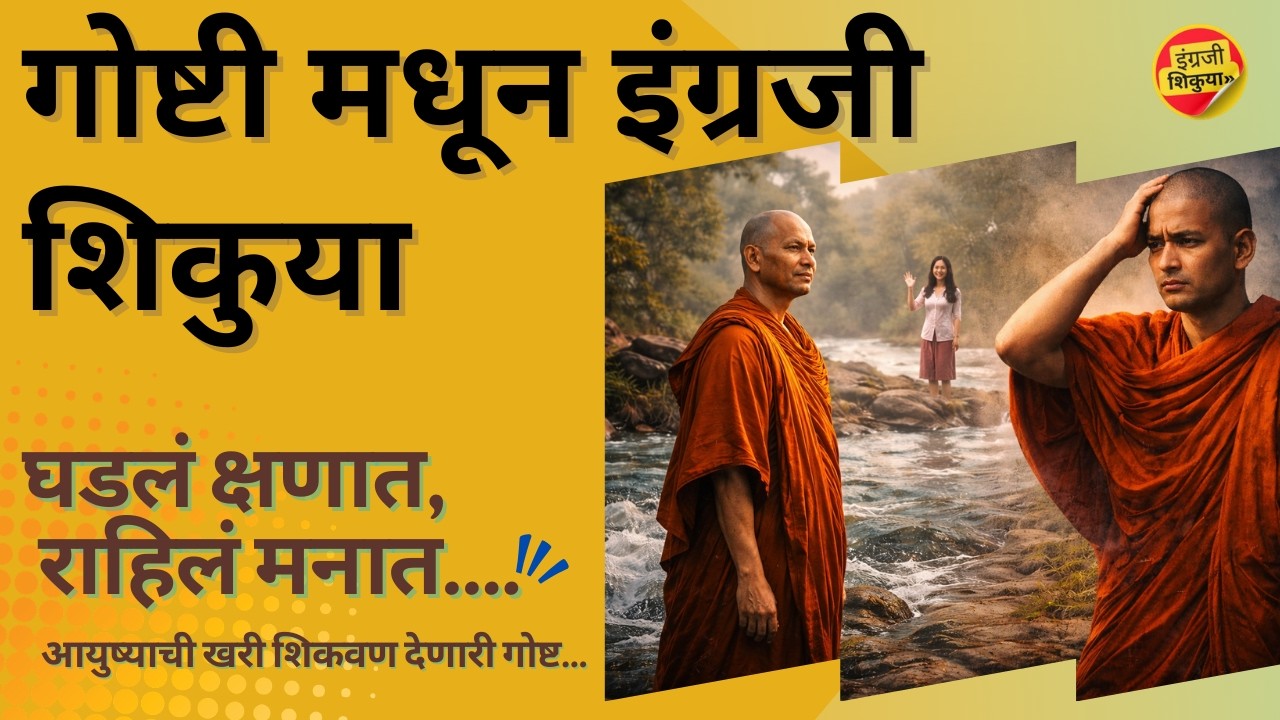 नदी संपली, ओझं नाही #गोष्ट | गोष्टीच्या माध्यमातून #इंग्रजी #शिका #englishshikuya #इंग्रजीशिकुया