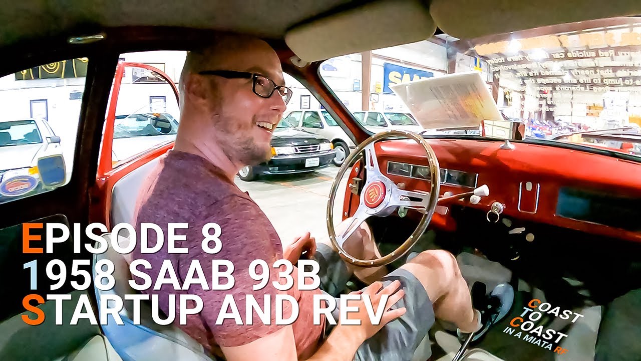 1958 Saab 93B Startup and Rev (Coast to Coast in a Miata RF: Episode 8)