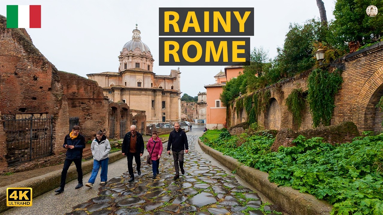 Rainy Rome Walking Tour in November 2025 | Start From Piazza Repubblica | 4K Quality