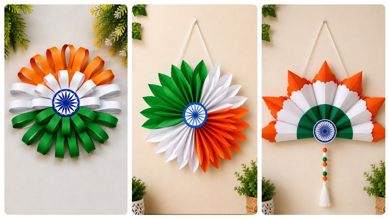 Easy Tricolour Wall Hanging | 15 August & Republic Day School Craft Ideas