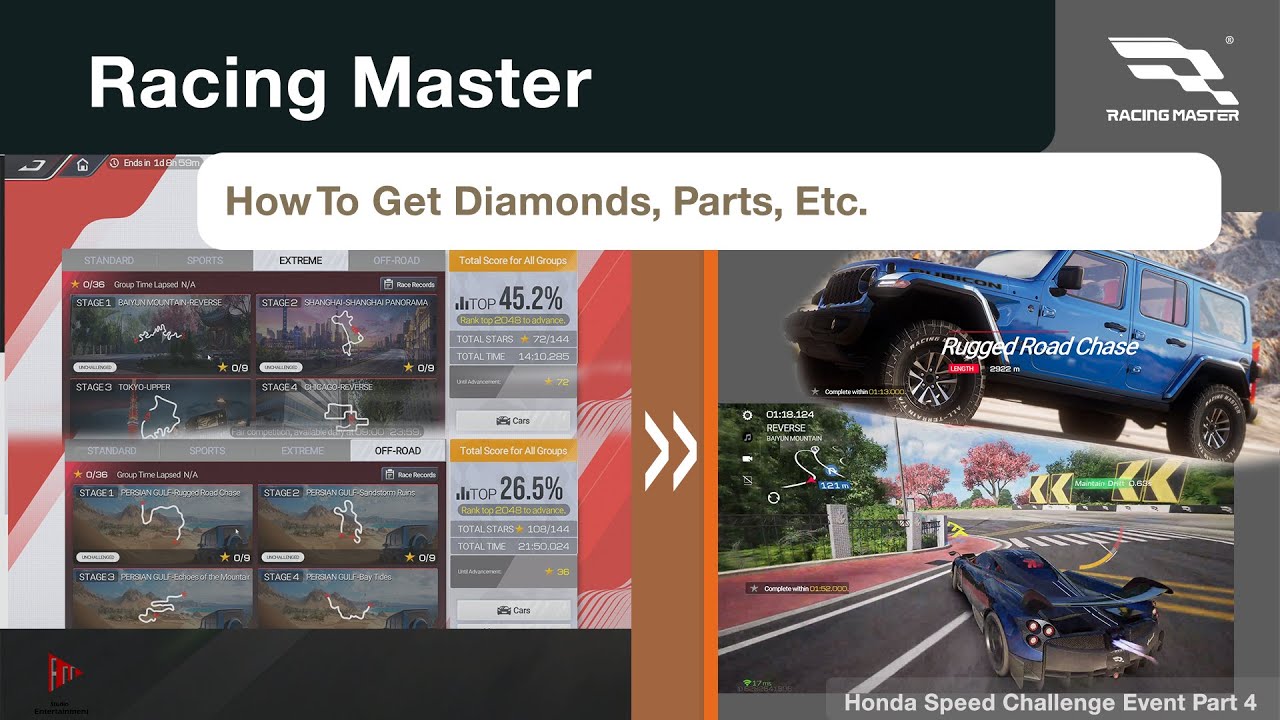 Racing Master: How To Get Diamonds, Parts, etc. in HSC Part 4 #racinggames#racingmaster#honda