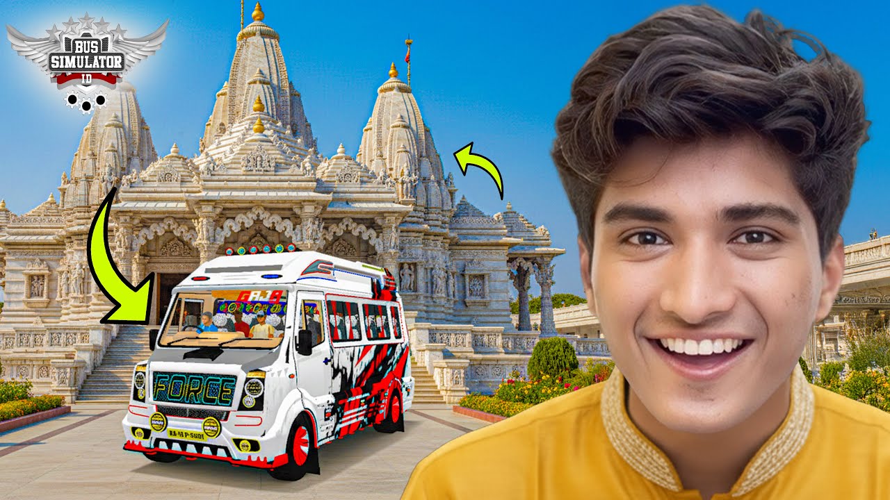 Temple School Trip With Force Traveller😍 BUSSID