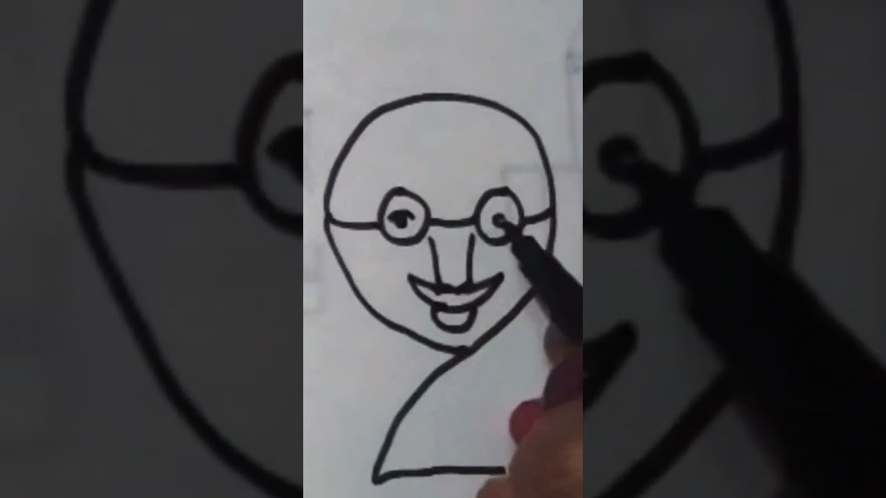 Easy Mahatma Gandhi Drawing #easydrawing #easyart #mahatmagandhi #trendingshorts