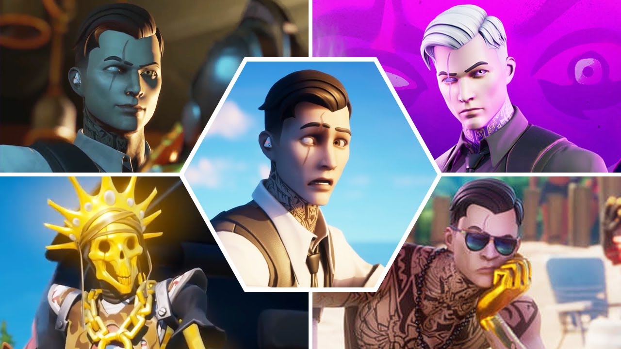 Эволюция Мидаса во всех трейлерах и роликах Fortnite