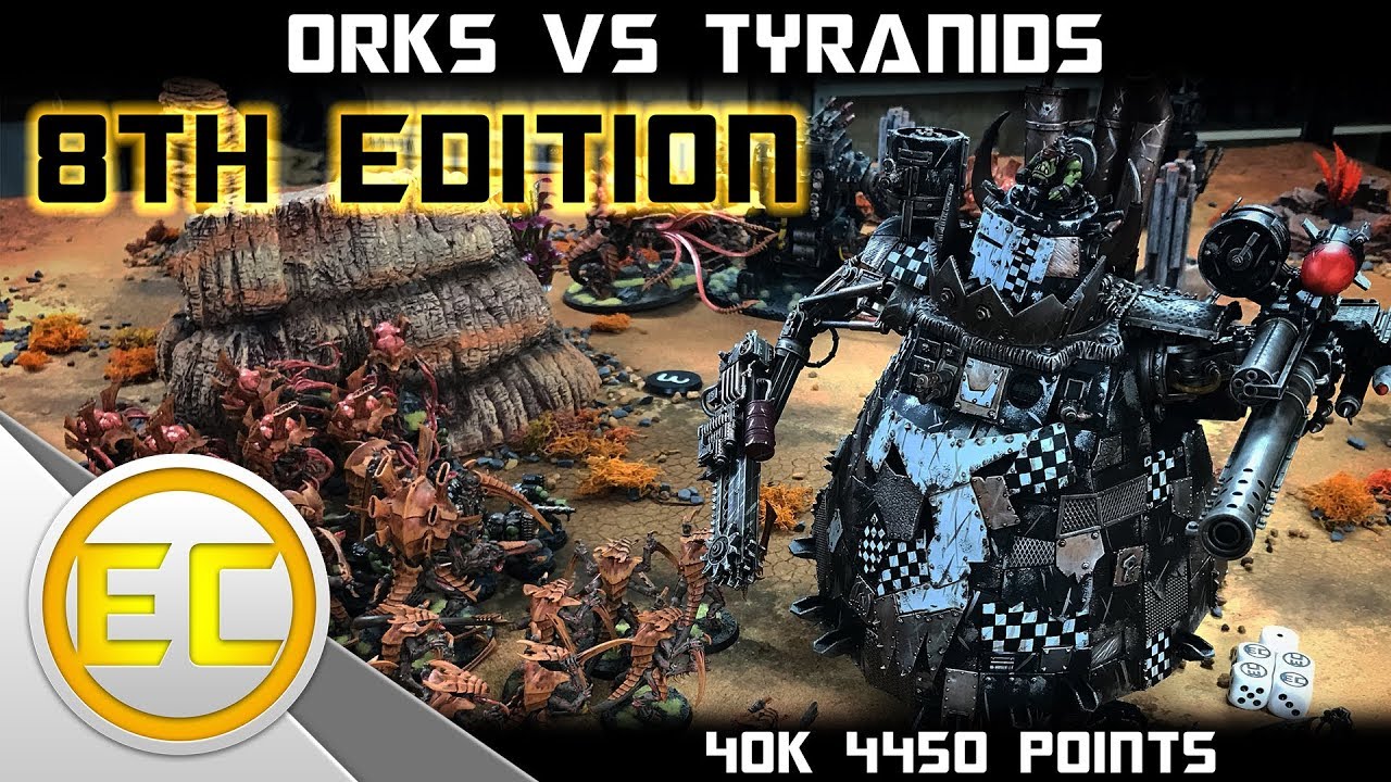 Orks vs Tyranids Warhammer 40,000 8th Edition Battle Report 1080p