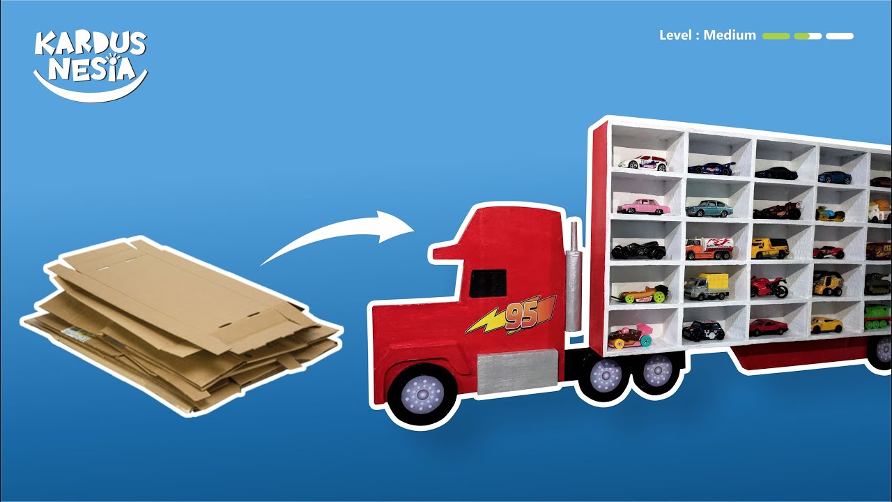 Cara membuat rak hotwheels dari kardus bekas (DIY Cardboard Hotwheels shelf)