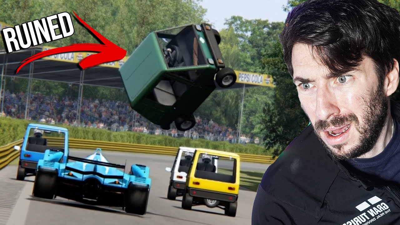 Реакция на некоторые из самых забавных моментов в гонках Sim Racing