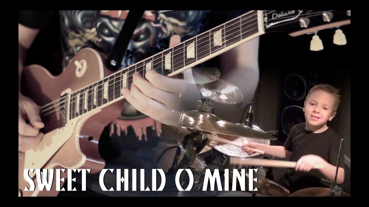 SWEET CHILD O MINE by Guns N Roses | Instrumental Cover ft. @AveryDrummer  (6 Years Old!)