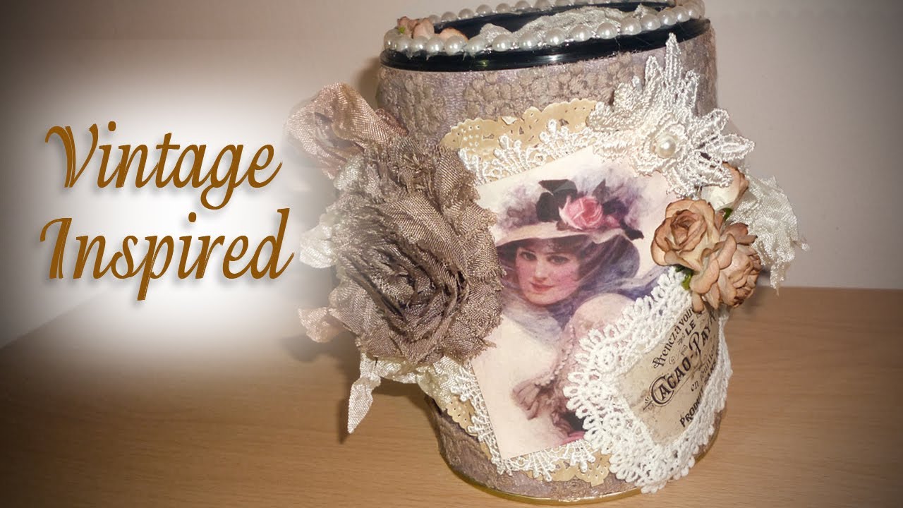 Vintage Inspired Altered Jar / Container - Lavish Laces