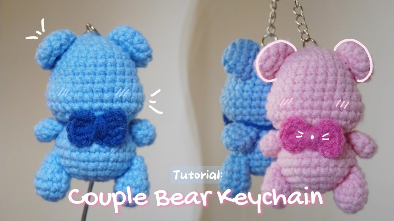 Crochet Bear Couple keychain Tutorial | Valentines gift ideas | Easy crochet project | Amigurumi