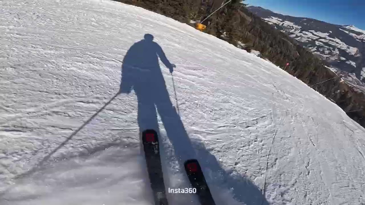 Skifahren Spieljoch Talabfahrt ab Bergstation Seilbahn
