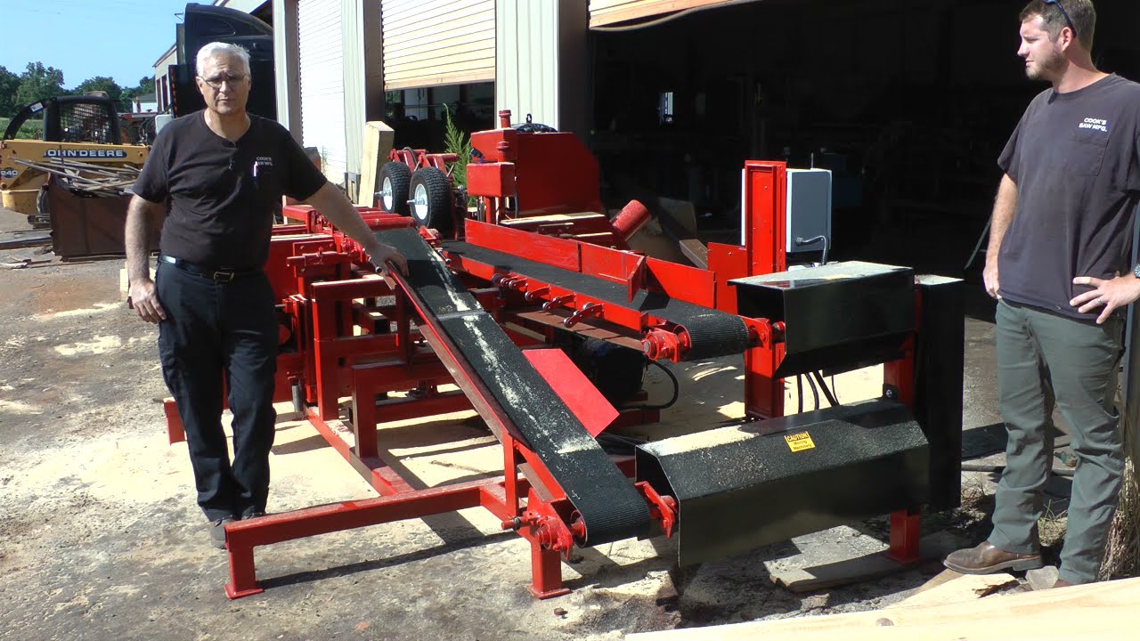 Cooks Two Head Resaw for sawing pallet stock. Quick Demo.