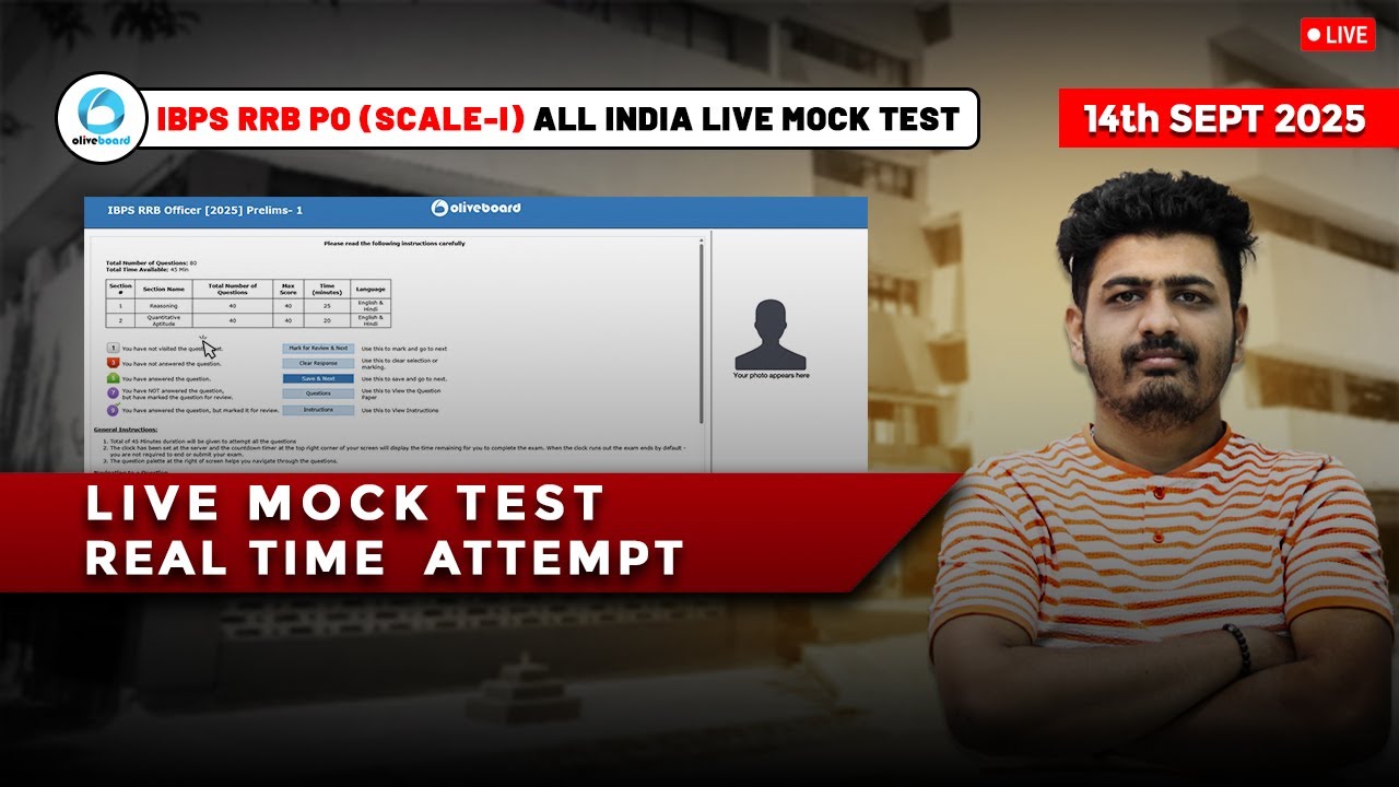 🎯Oliveboard RRB PO 2025 Live Mock Test 📚✍️14th September | Share Scores📝👆 | #rrb #rrbpo2025