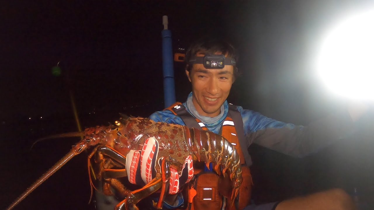 Catching HUGE LOBSTER from a KAYAK (California Spiny Lobster Opening Weekend)