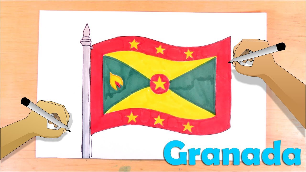 How to draw the flag of Granada - Bandera oficial