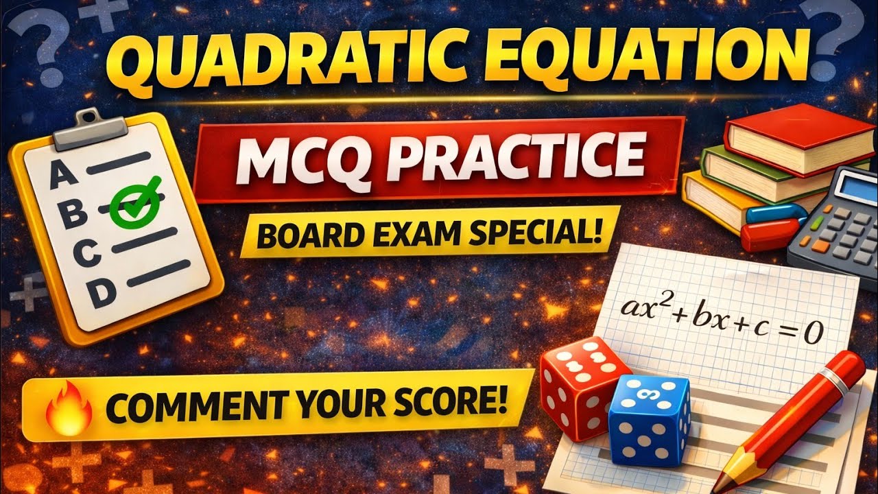  Class 10 Maths Quadratic Equation | 7 Important MCQs | Board Exam 2026 
