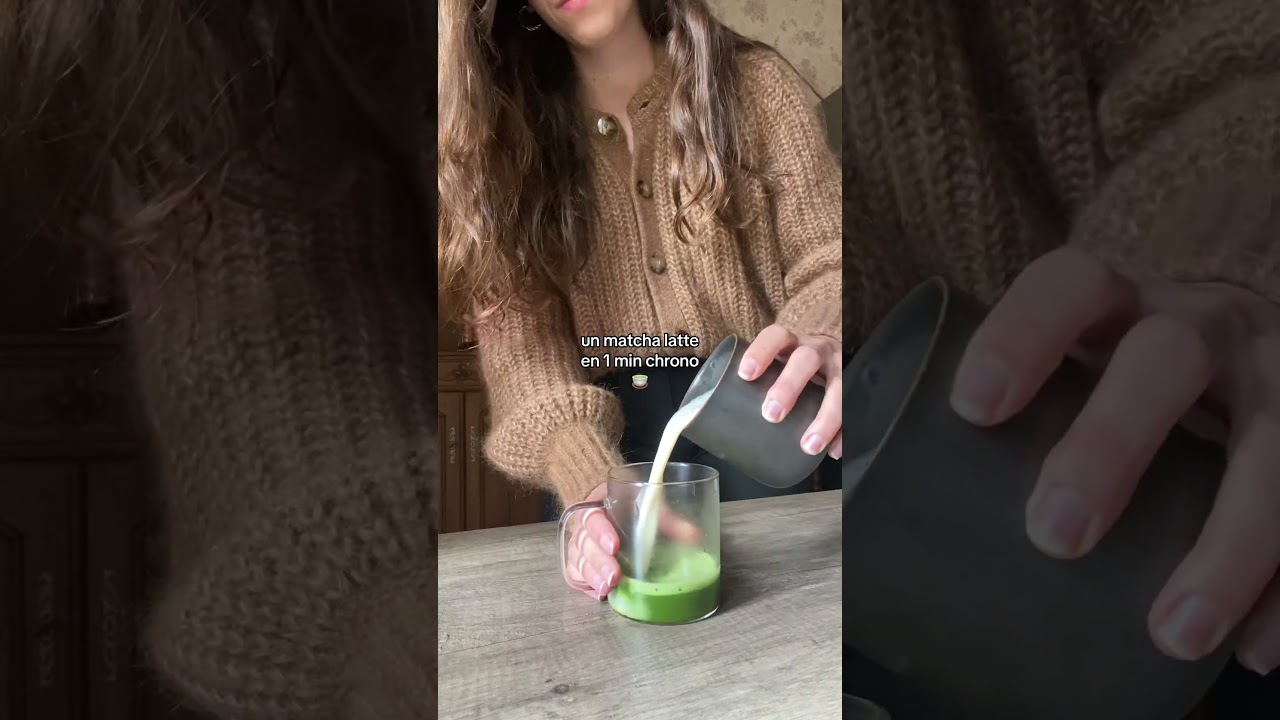 Pr&eacute;parer un #matcha latte en 1 min 🍵