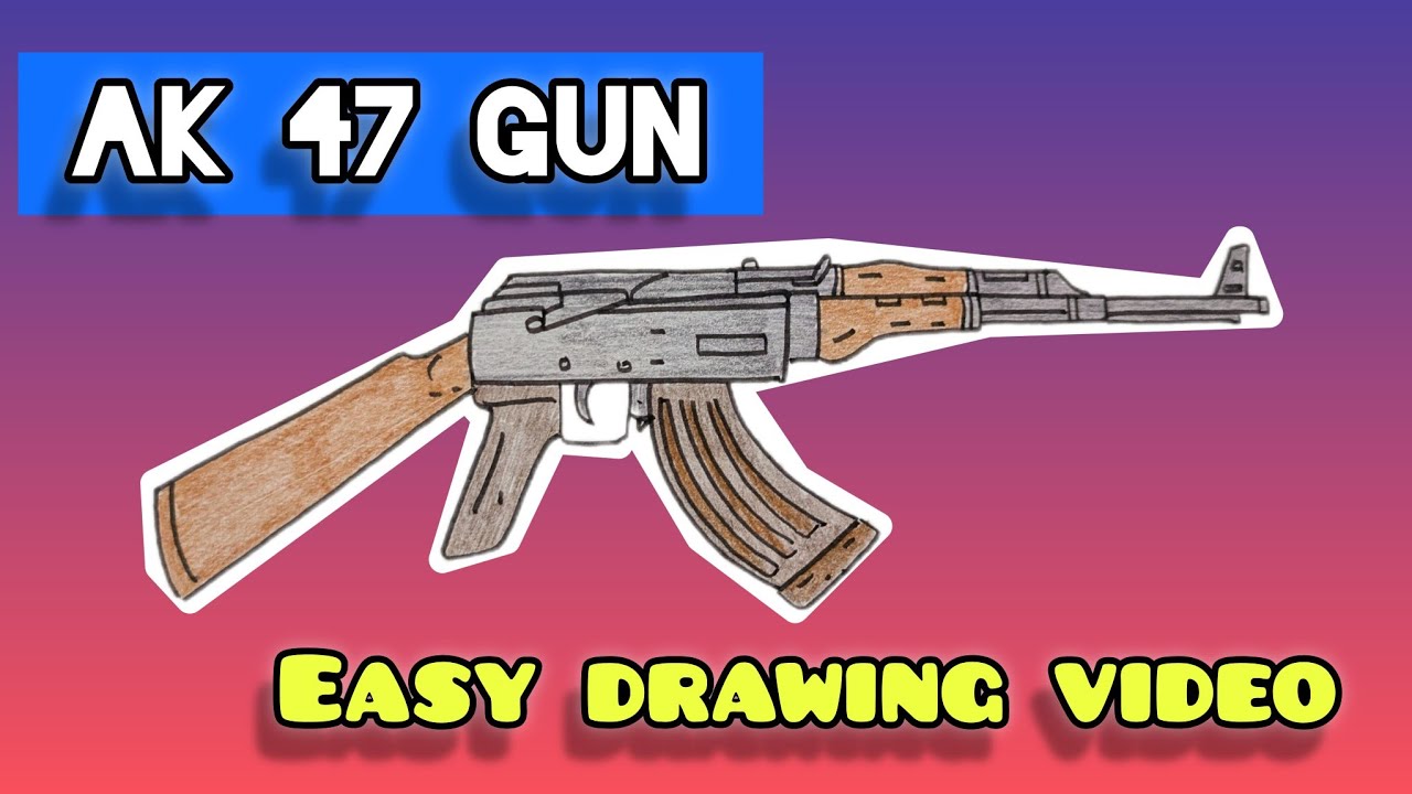 Easy Drawing : AK 47 Gun | Step by Step Tutorial | @KalakritArtStudiobyKanika 