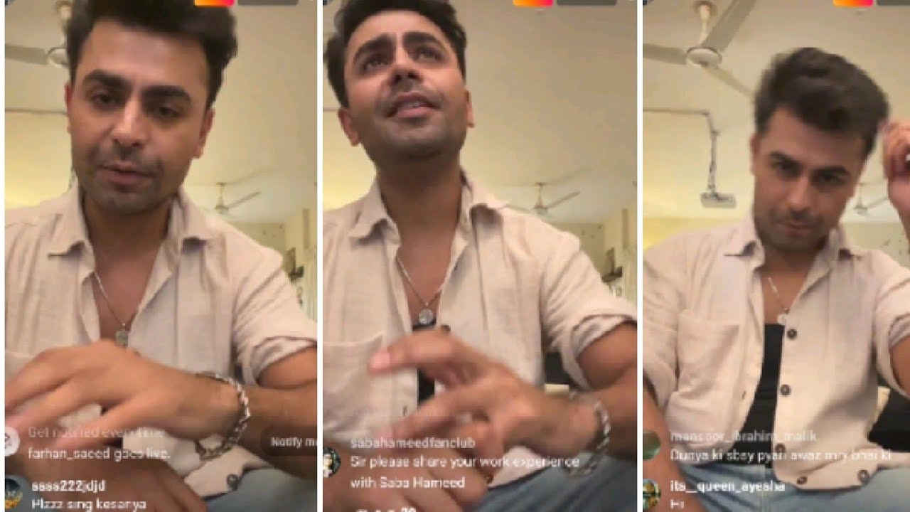 Farhan today live on Instagram |Farhan Saeed| |Farhan Saeed| |Tich Button|