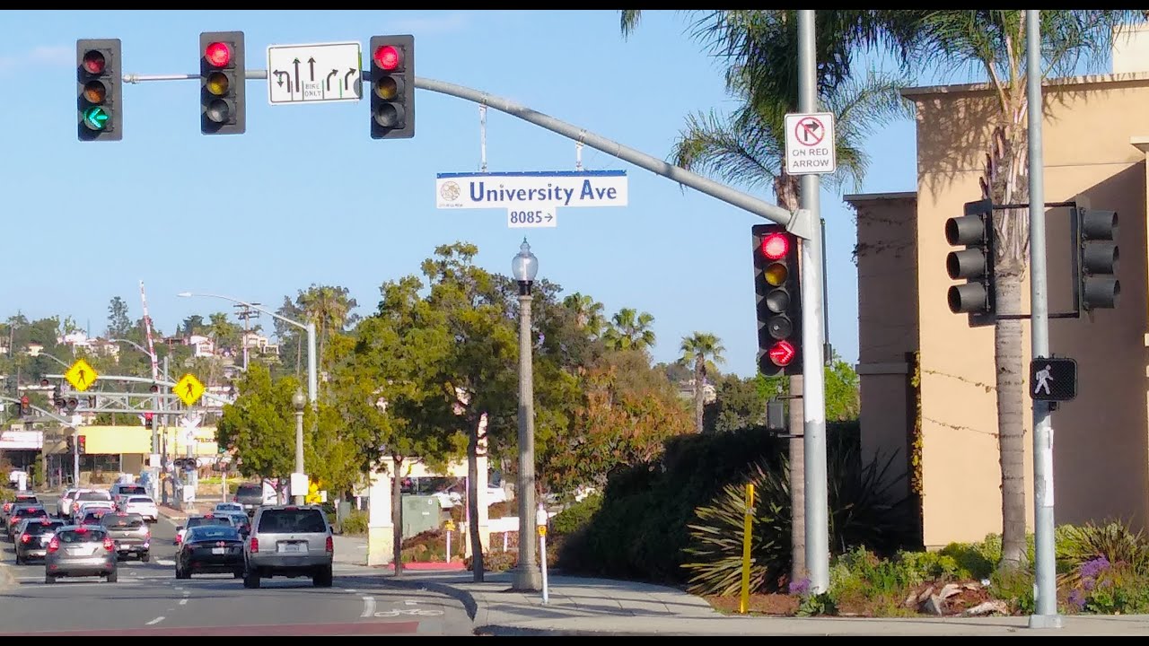 Extended Traffic Light Mast Arm In La Mesa (University Ave & Baltimore Dr)