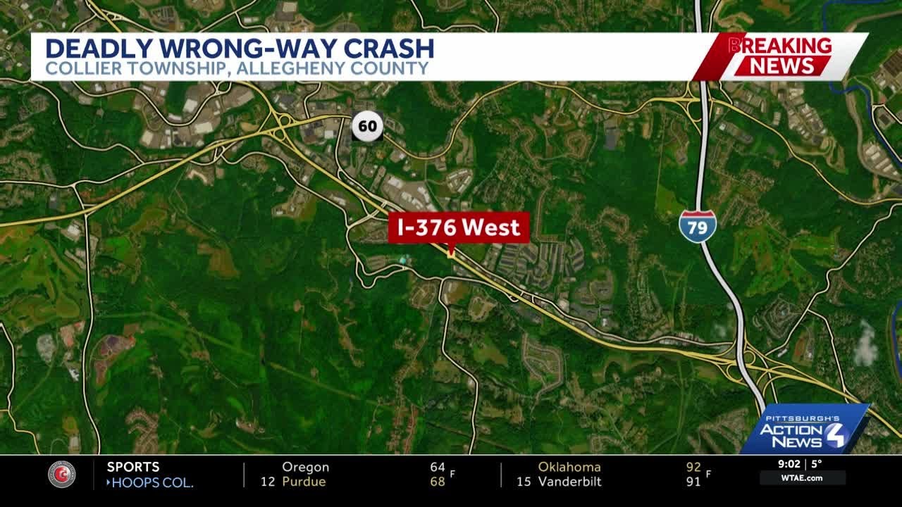 Officials investigate fatal wrong-way crash on the Parkway West in Collier Township