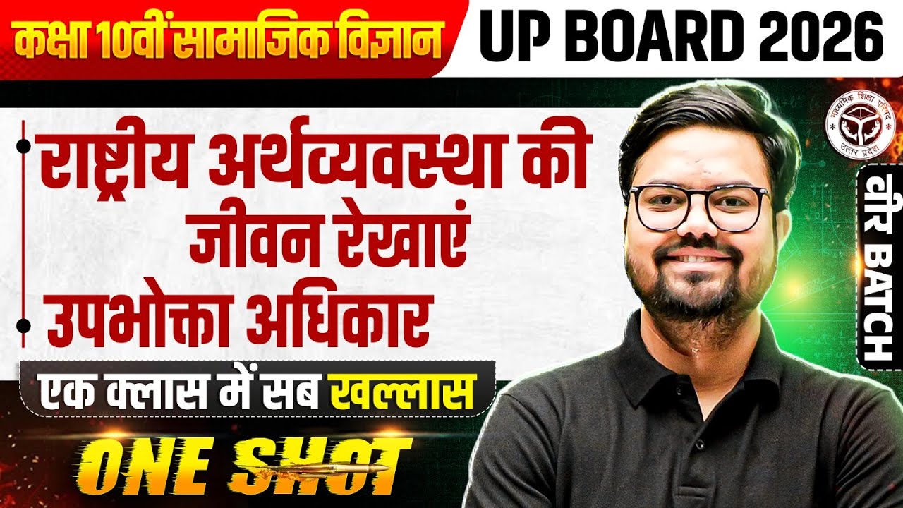 राष्ट्रीय अर्थव्यवस्था की जीवन रेखाएं, उपभोक्ता अधिकार Class 10th | SST | UP Board 2026 Hindi Medium