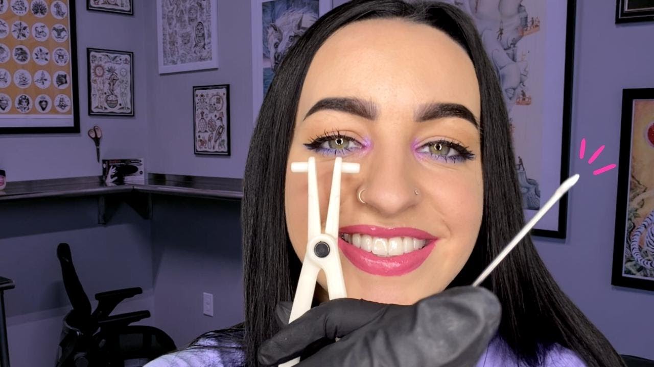 [ASMR] Realistic Belly Button AND Septum Piercing RP