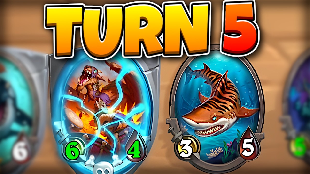 I Have this on Turn Five?! Super Lucky Shop! | Hearthstone Battlegrounds