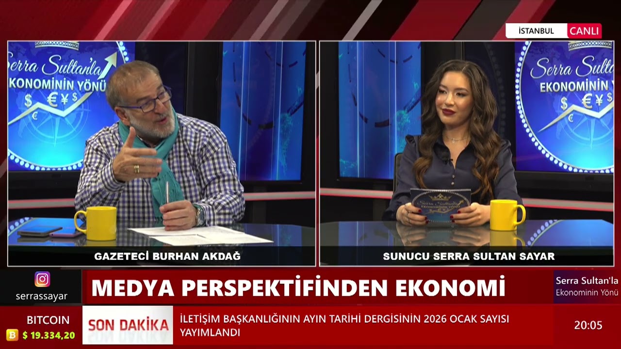 Serra Sultan'la Ekonominin Y&ouml;n&uuml;  programının konuğu Gazeteci Burhan Akdağ oldu.