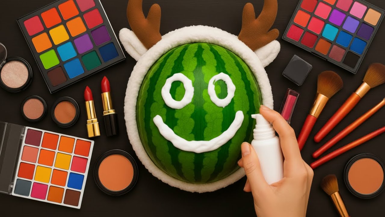Satisfying Makeup ASMR on Watermelon #37
