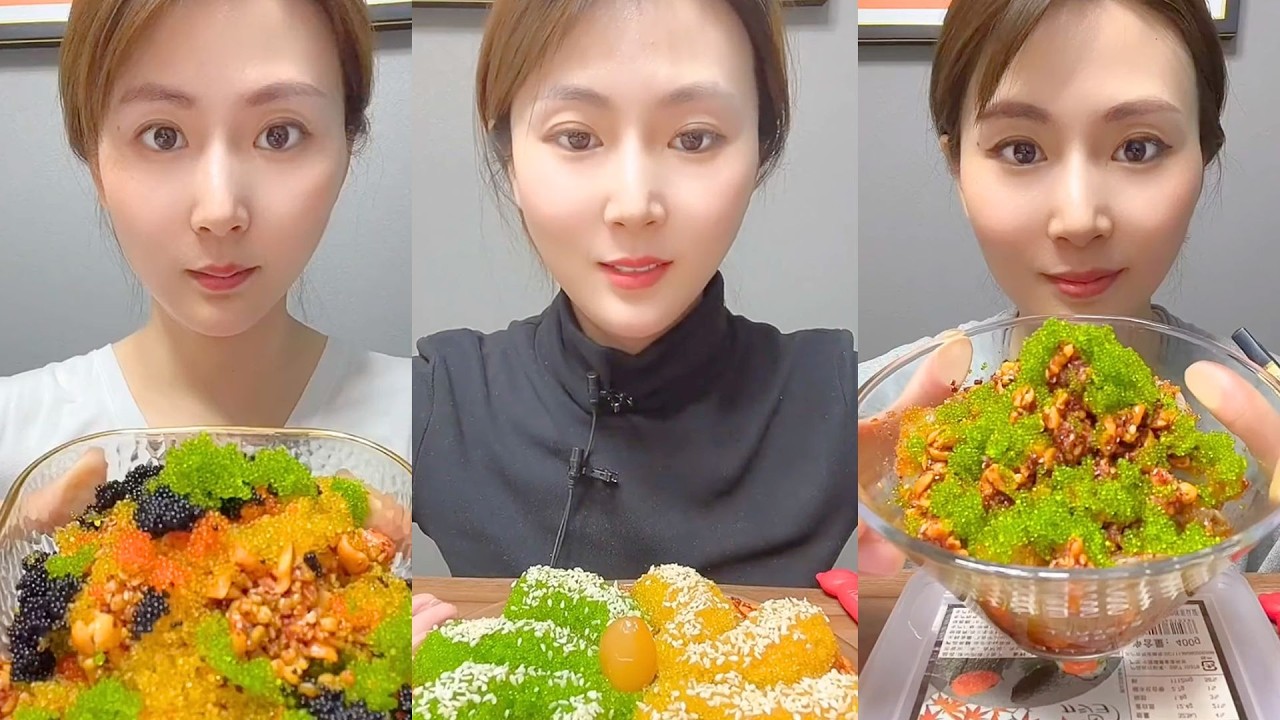 Colorful Fish Roe & Spicy Seafood Bowl | ASMR Mukbang Feast