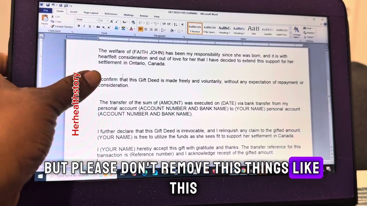 Gift Deed Writing ✈️ for students and PR application (both PNP and ITA)