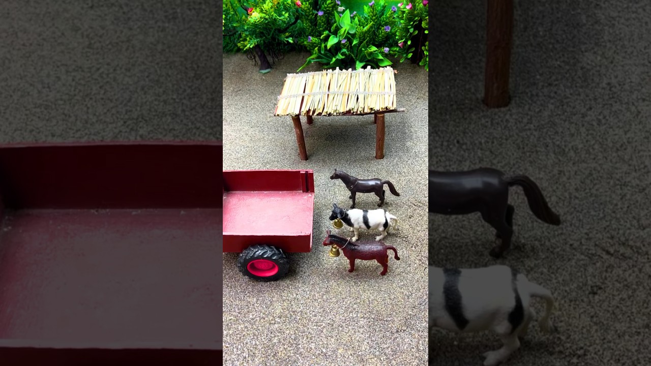 mini cow shed roof mini project idea diy tractor making # 87