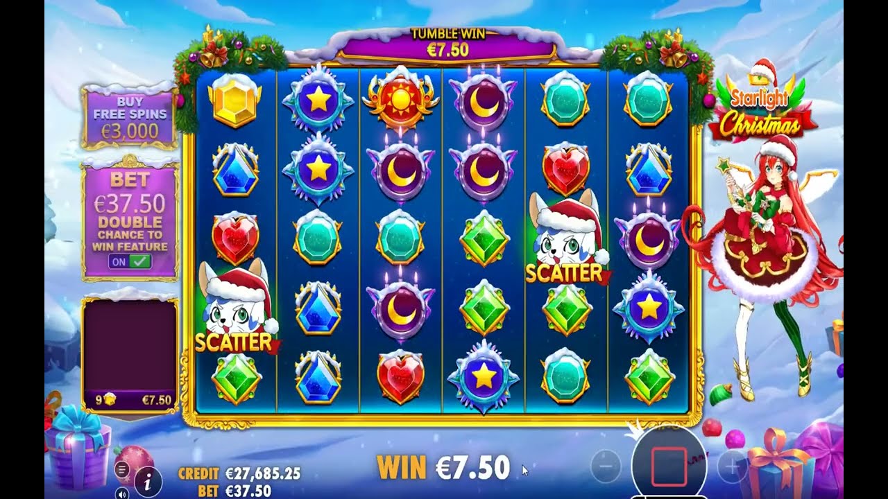 Machine &agrave; sous STARLIGHT CHRISTMAS : Jou&eacute; avec ou sans l'option de bonus instantan&eacute; !