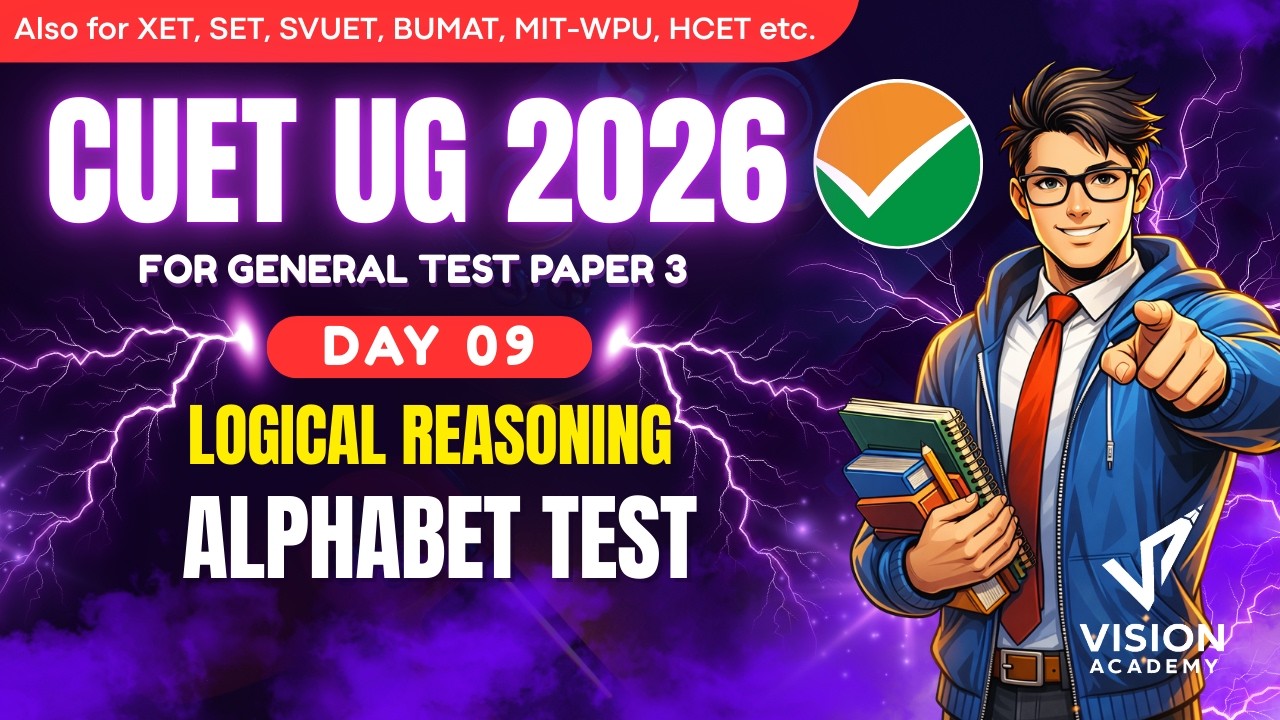 CUET GAT 2026 Reasoning Alphabet Test Day 9 🔥 CUET UG General Aptitude Test Preparation 2026