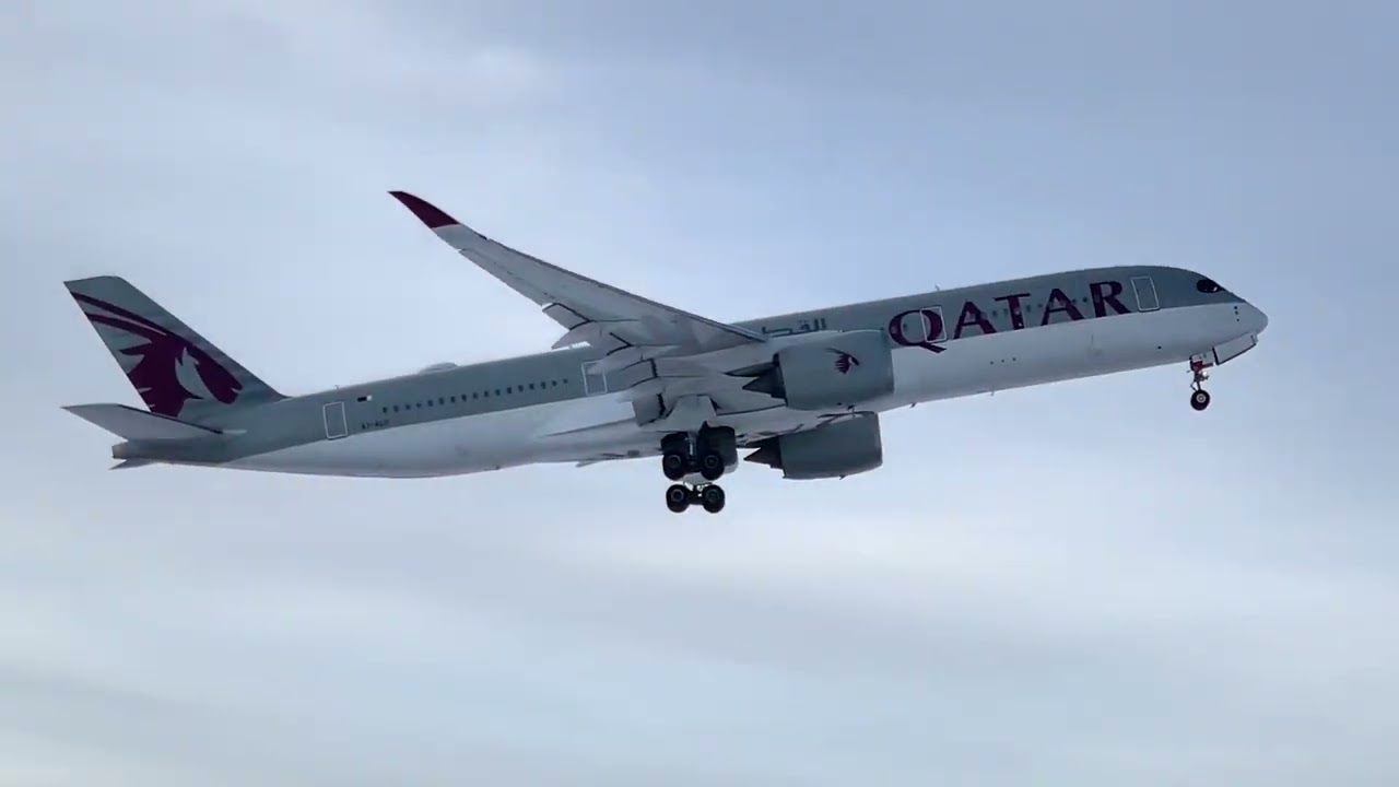 Qatar Airways Airbus A350 - 900 ( A7-ALO ) takeoff at Oslo Gardermoen Airport