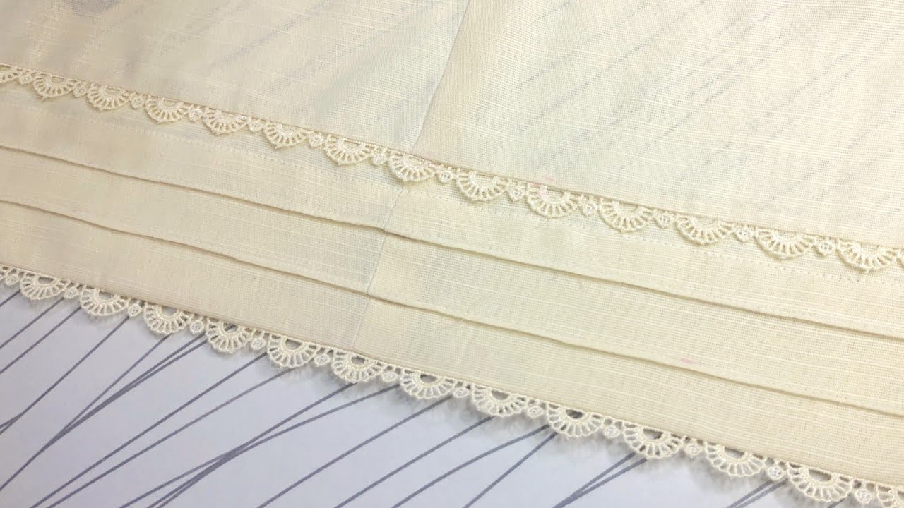 Trouser Design with Lace and Pintex |Palazzo Bottom Design with Lace and Pintucks~Threads n needles