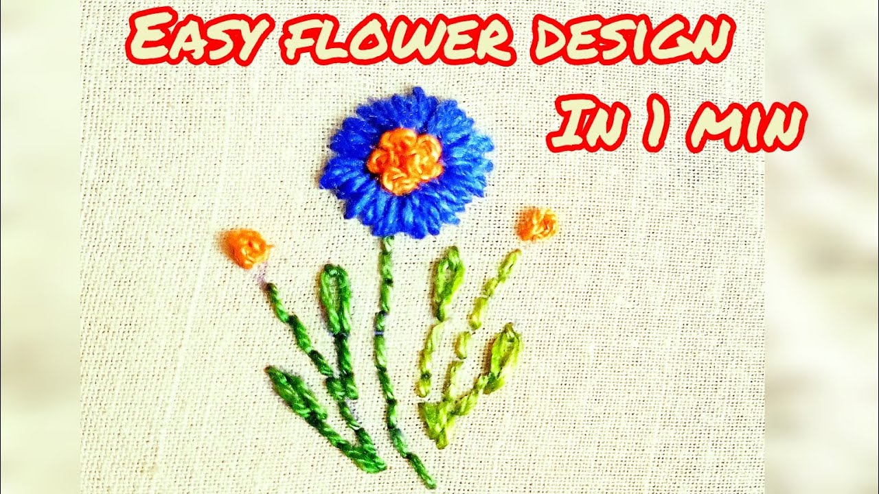 Easy Flower design #stitchworld #embroiderystitch #stitchart #embroidery #handembroidery #stitchwork