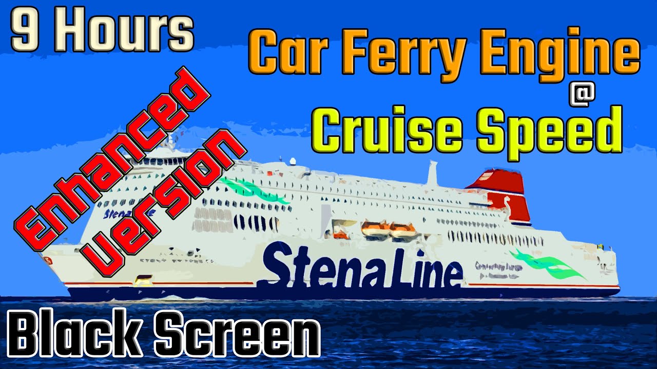 Ship Engine Sound | Car Ferry Engine Room | 9 Hours | Black Screen | ASMR | Sleep