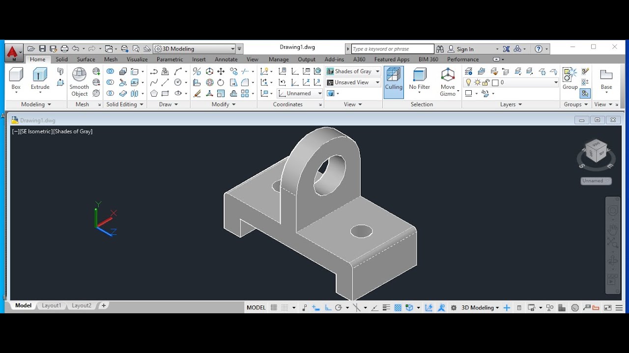 3d isometric using autocad رسم المجسمات